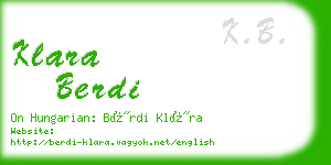 klara berdi business card